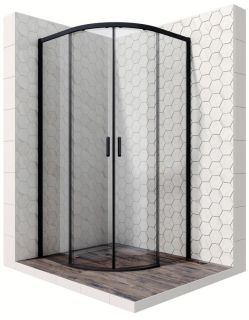 Душевой уголок Ambassador Queen 11011201Black 90x90см чёрный/прозрачное